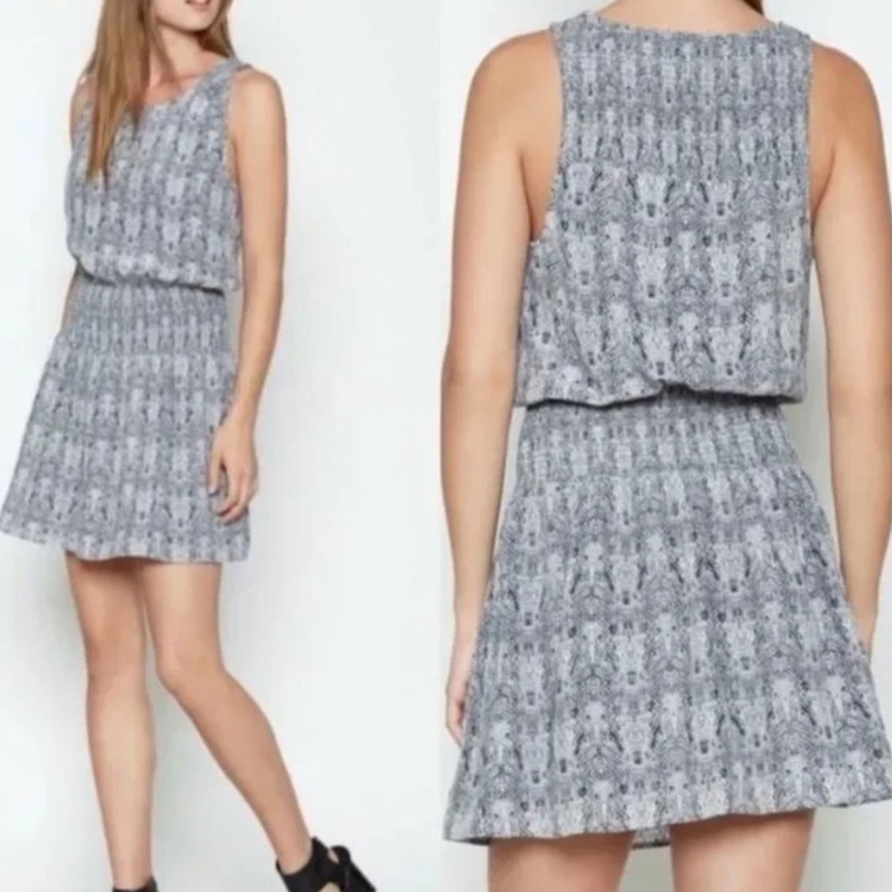 Joie Lawska Grey Reptile Prink Silk Sleveless Minidress Size Small